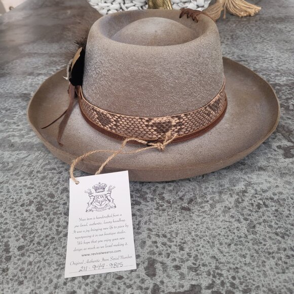 NWT Revival Wear Light Olive Brown Fedora main image 9